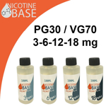 Obrázok z E-liquid bázis 100ml PG30/VG70 3-18 mg/ml